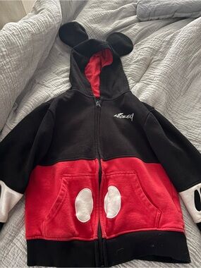 Disney Black and Red Zip-Up Hoodie